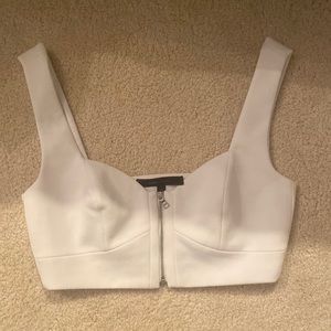 BCBG white crop top